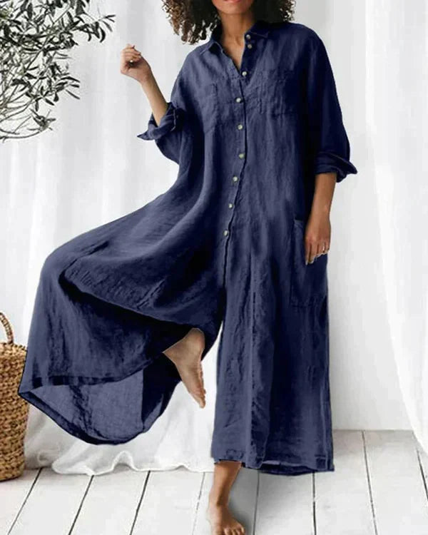 LOVELYN - Superstilig jumpsuit i lin for kvinner