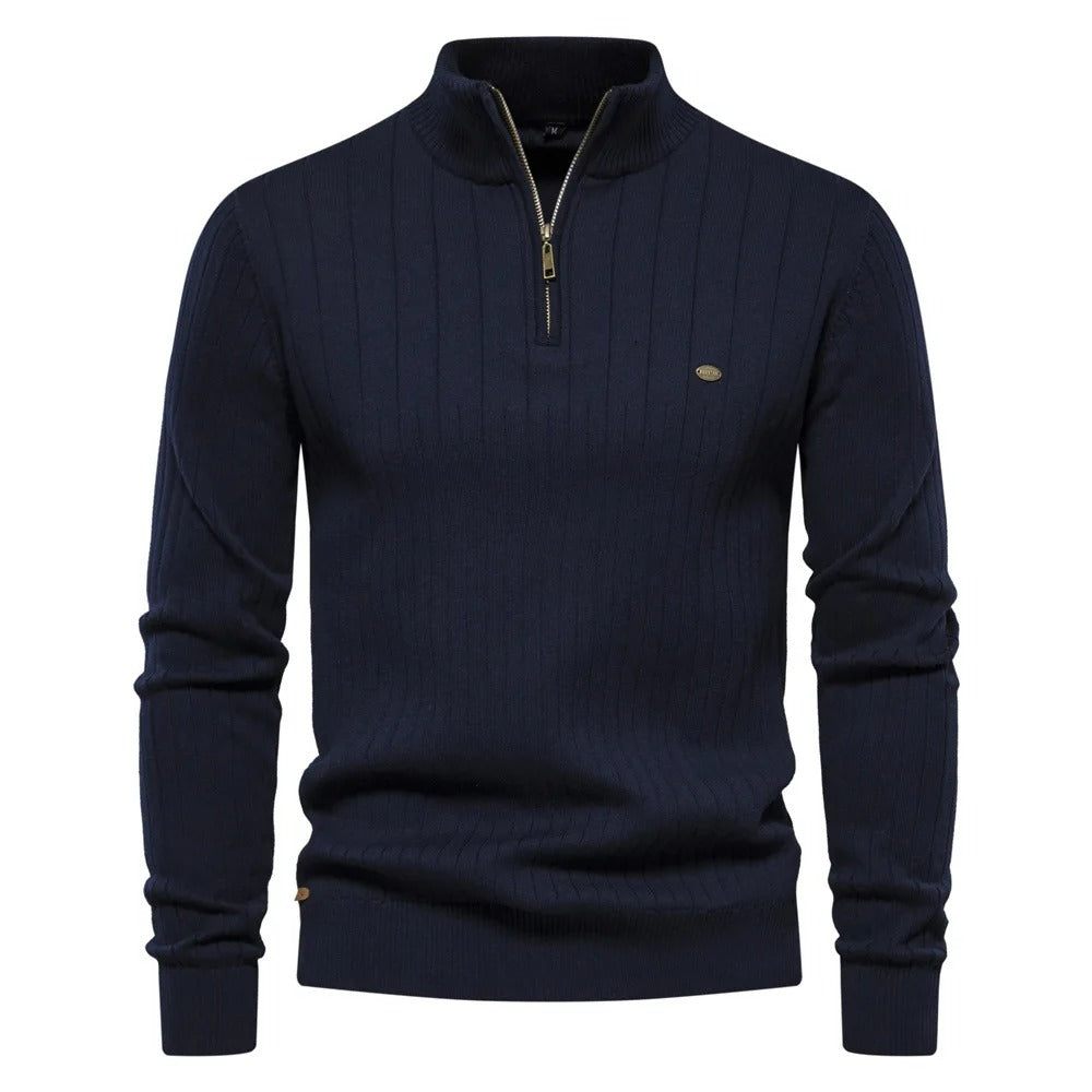 One Colour Half Zip-genser med halv glidelås for menn