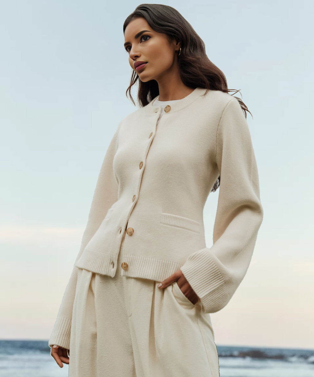 Ultramyk kashmircardigan med knapper