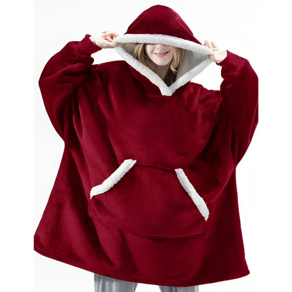 Oversized teppe med hette