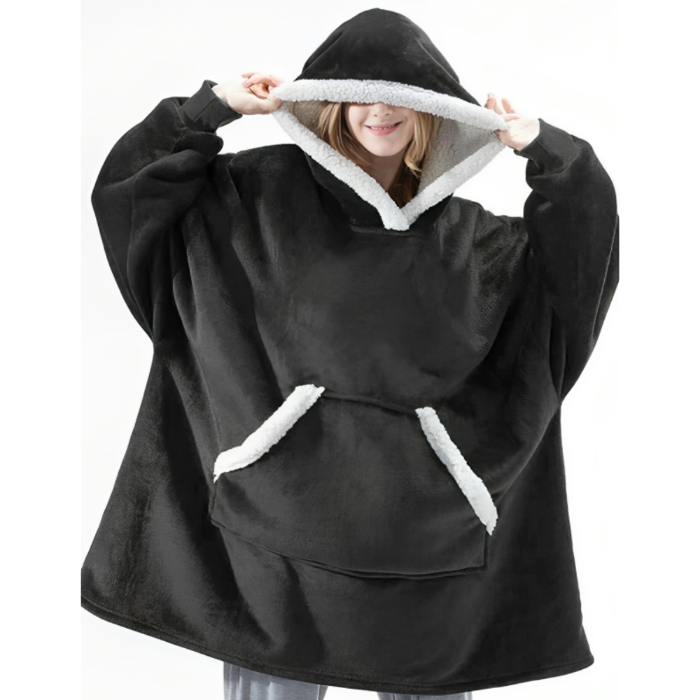 Oversized teppe med hette