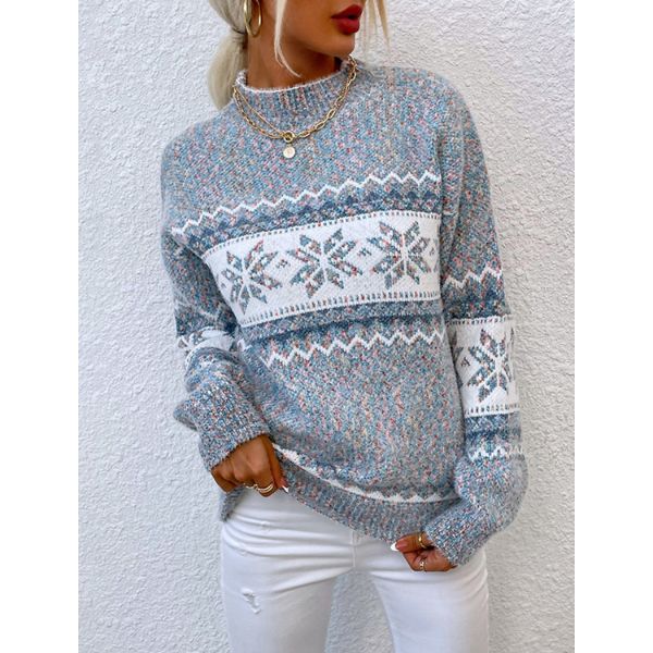 Koselig genser med ribbestrikket turtleneck