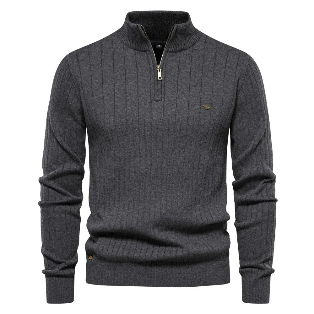 One Colour Half Zip-genser med halv glidelås for menn