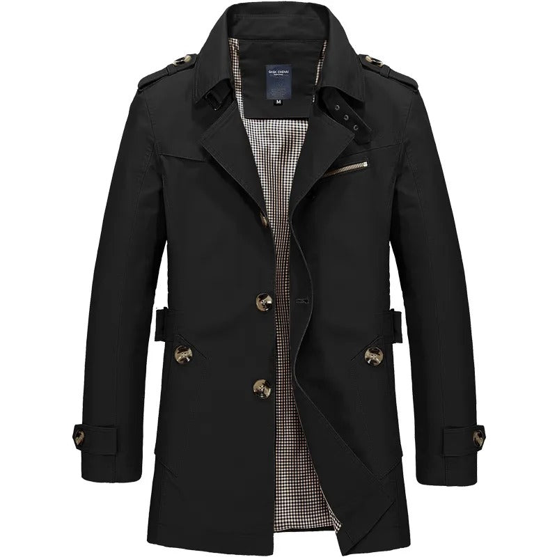 Elegante bomullstrenchcoats for menn