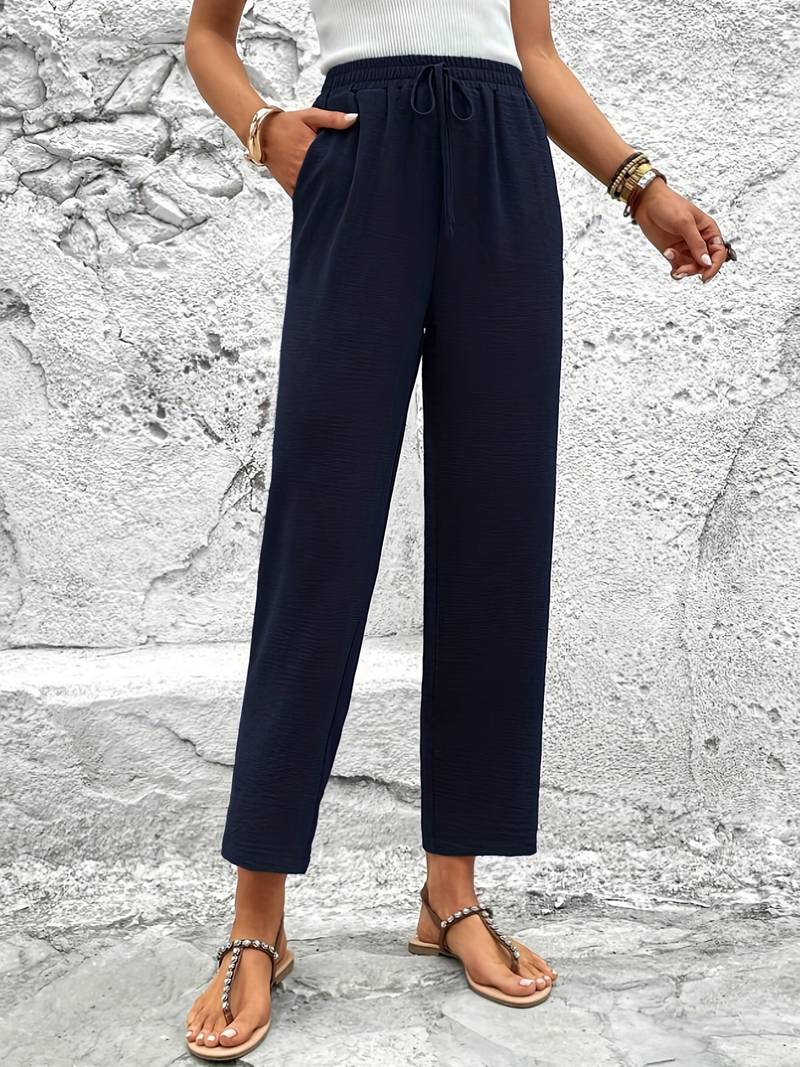 Fargede bukser med løpesnor