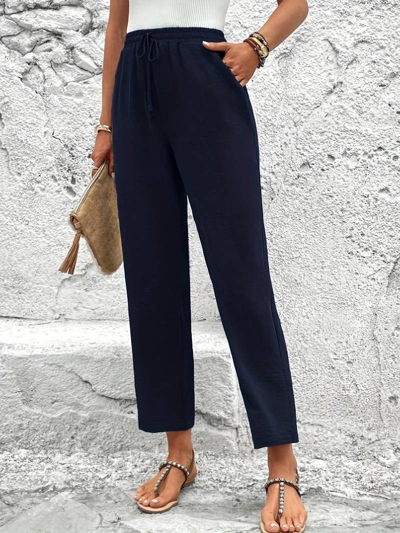 Fargede bukser med løpesnor