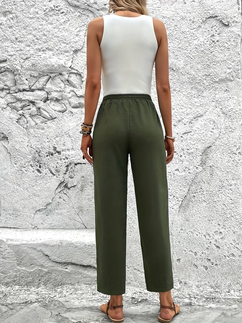 Fargede bukser med løpesnor