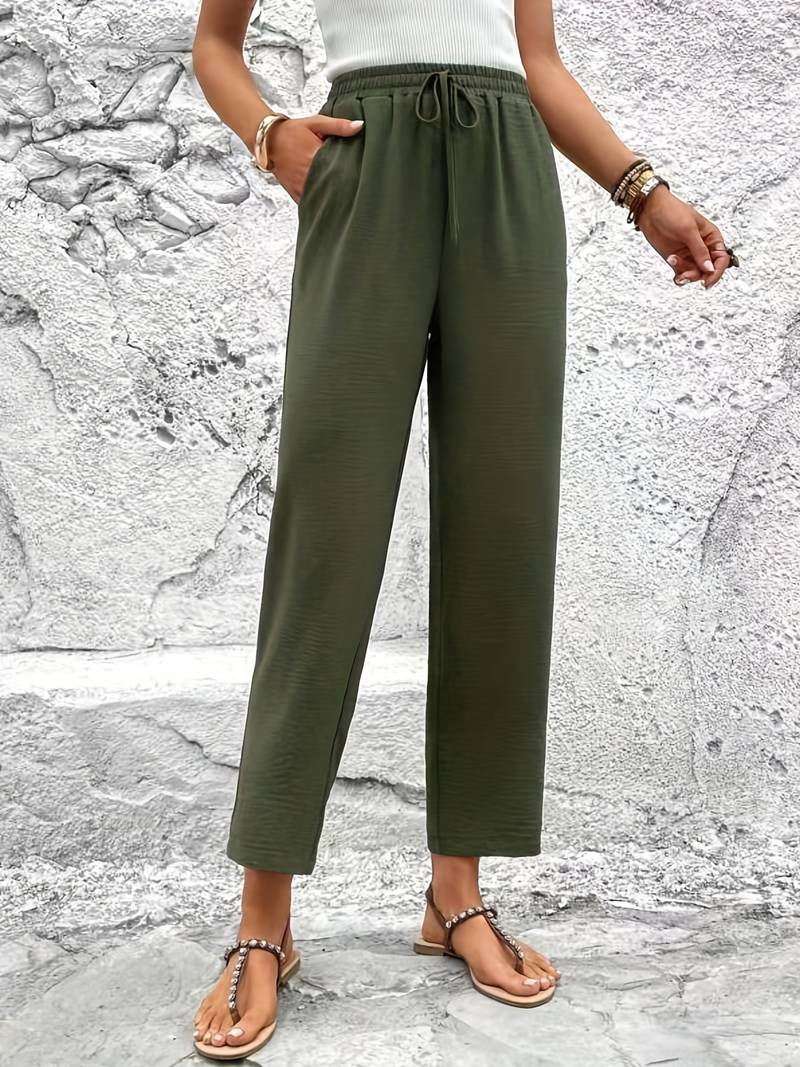 Fargede bukser med løpesnor