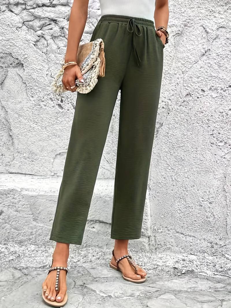 Fargede bukser med løpesnor