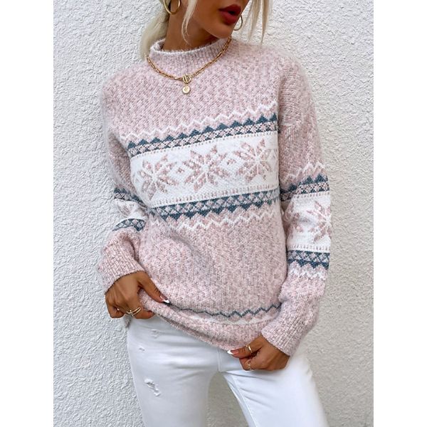 Koselig genser med ribbestrikket turtleneck