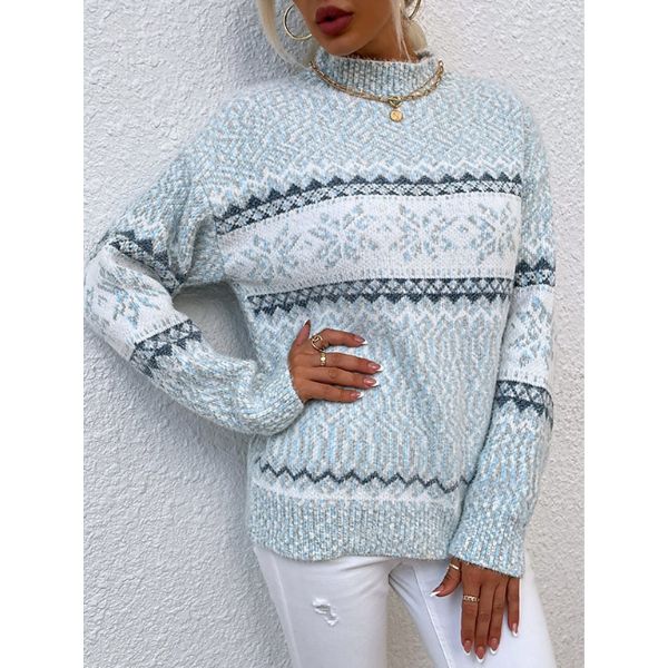 Koselig genser med ribbestrikket turtleneck