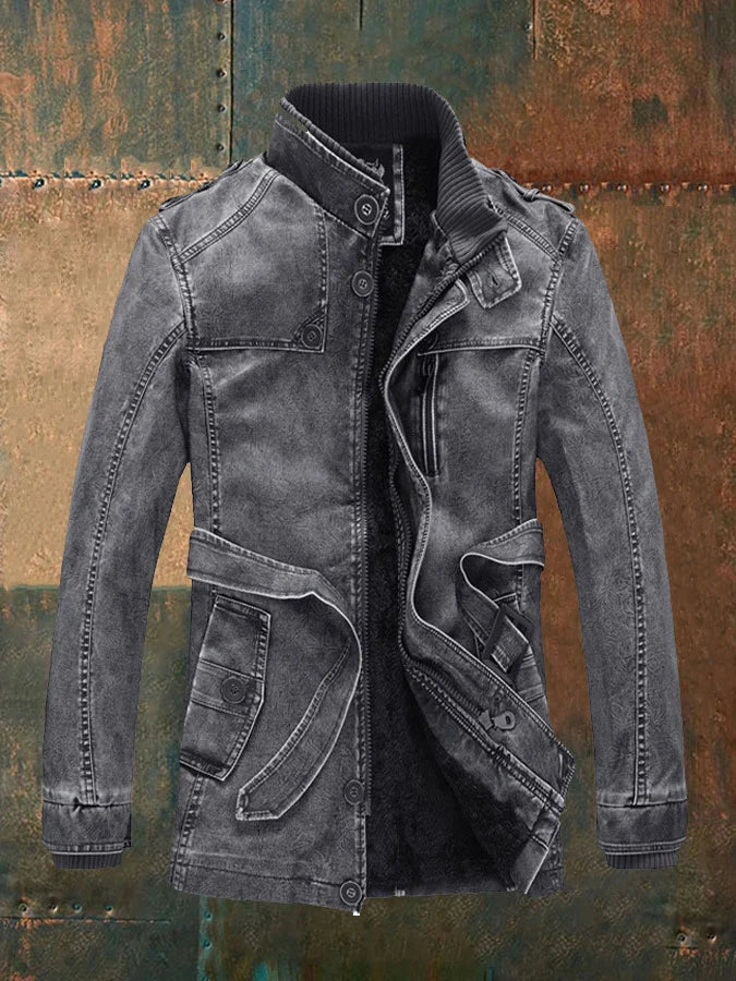 Harold - Casual vintage skinnjakke laget av tykk fleece