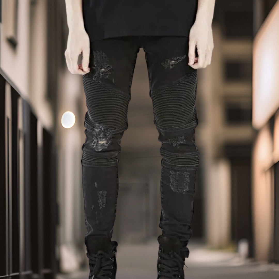 Remy | Stilig bukse i denim med nagler