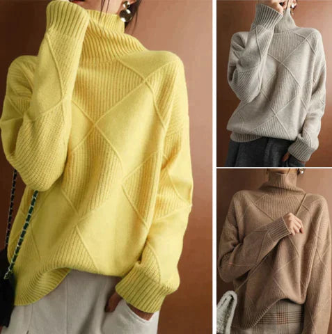 GISELE | Varm strikket genser med rullekrage