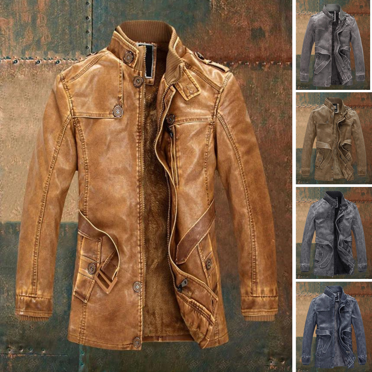 Harold - Casual vintage skinnjakke laget av tykk fleece