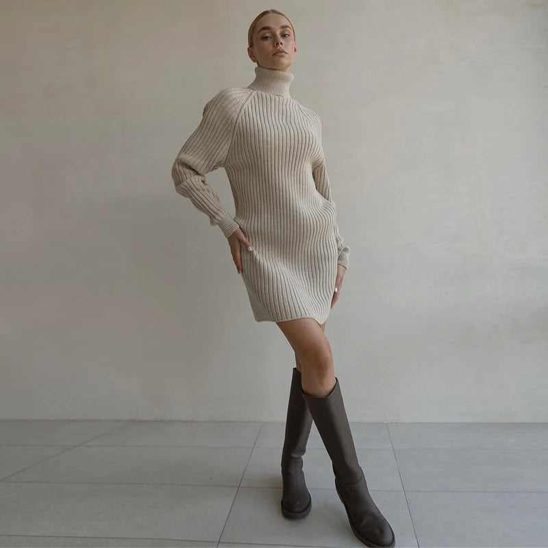 Strikket genser med turtleneck