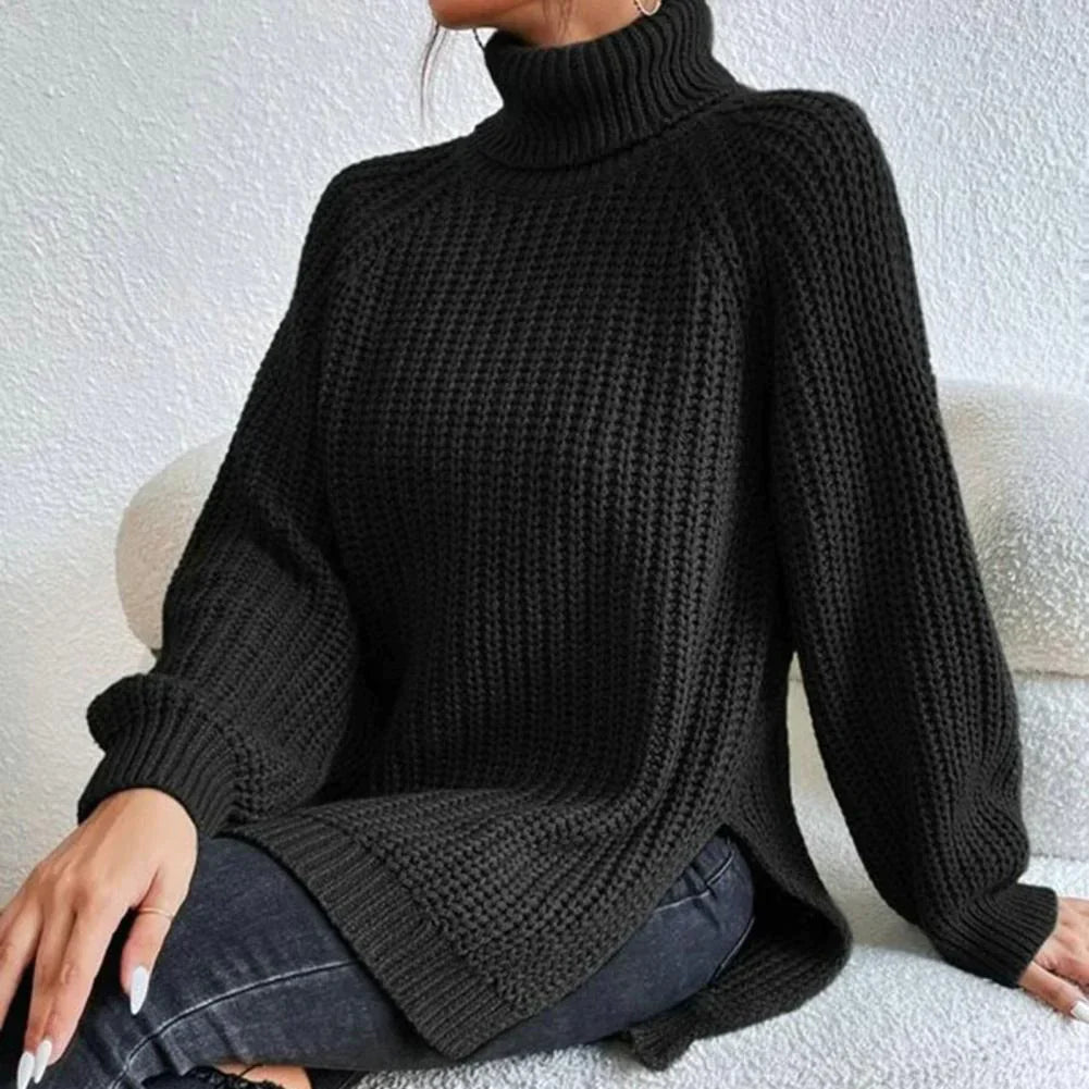 KALIYAH - Elegant strikket genser med rullekrage