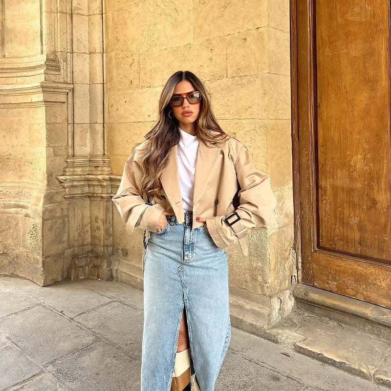 Cropped Trench for kvinner