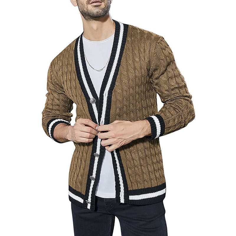 Slim Fit Stand Cardigan genser for menn