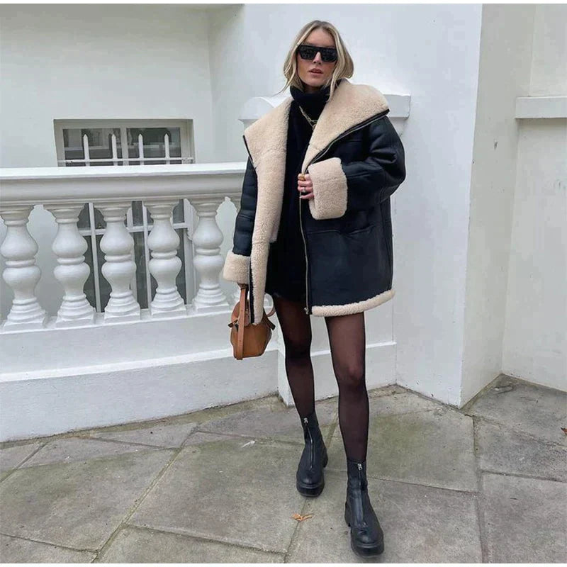 VARM VINTERJAKKE MED FLEECEFÔR - ADELE