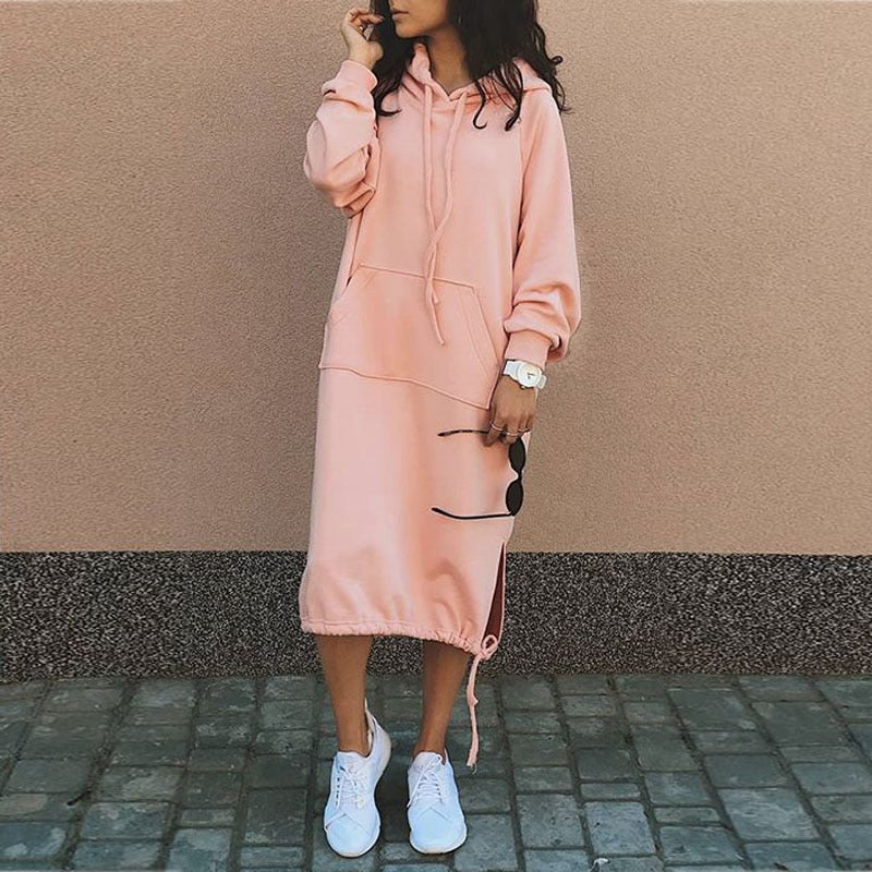 Fredag | Trendy lang hettegenserkjole