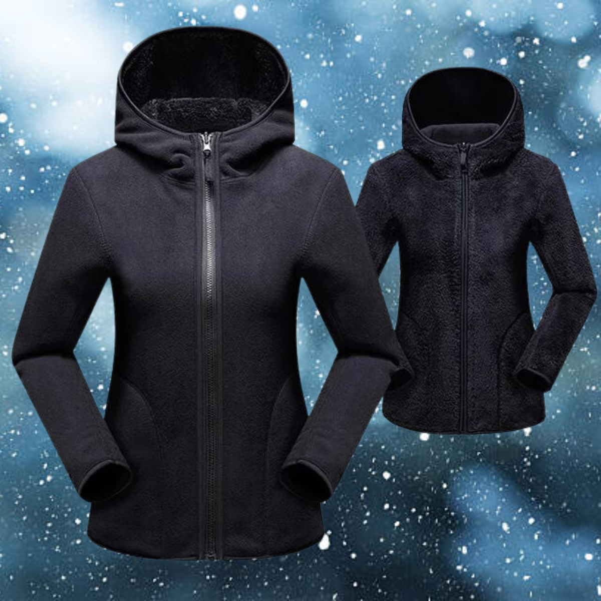 Mitzi - Avslappet og vendbar hettegenser i korallfarget fleece