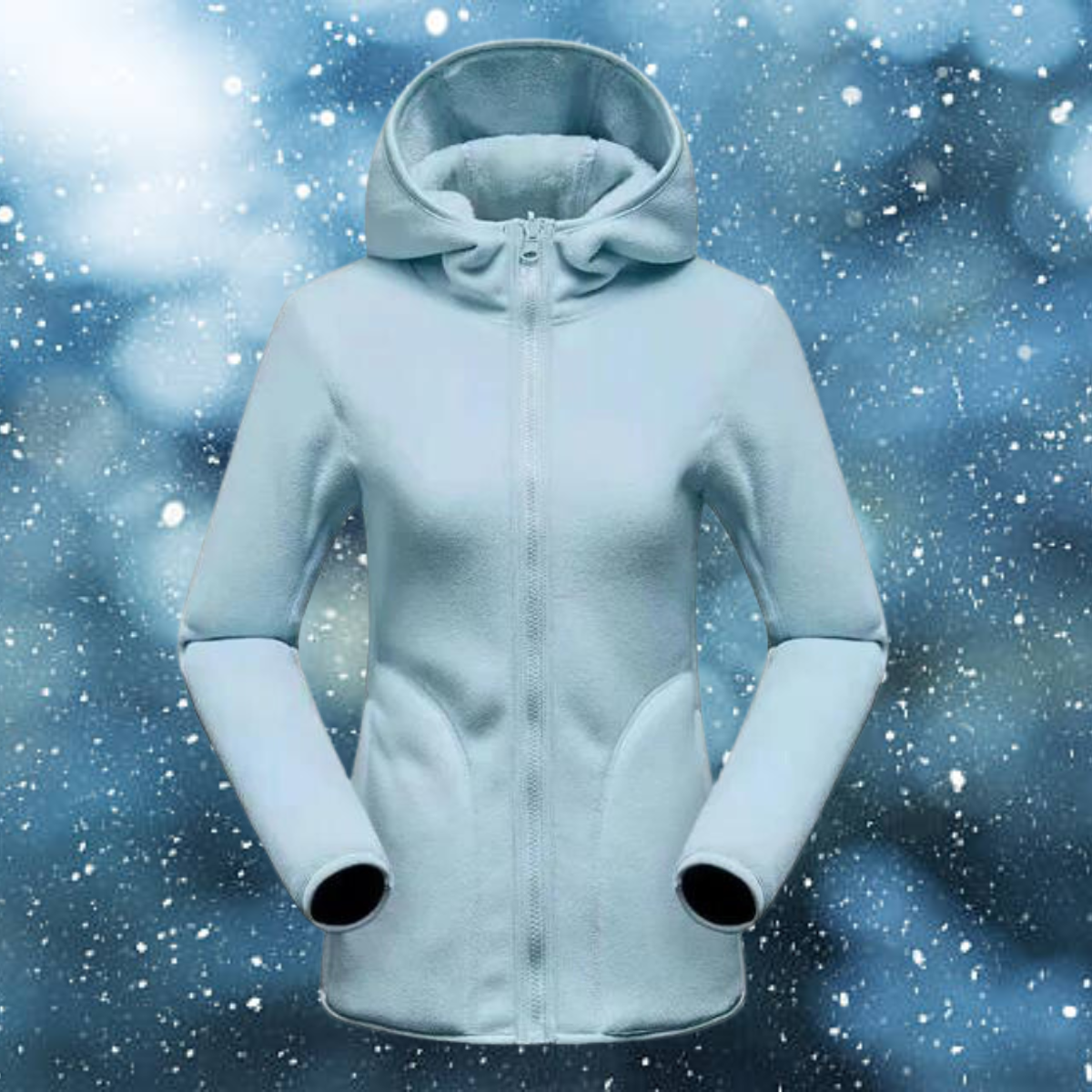 Mitzi - Avslappet og vendbar hettegenser i korallfarget fleece