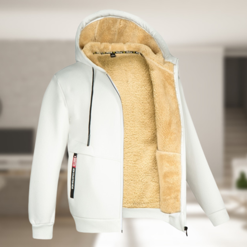 Sadi - Avslappet vinterjakke med hette og fleece for herrer