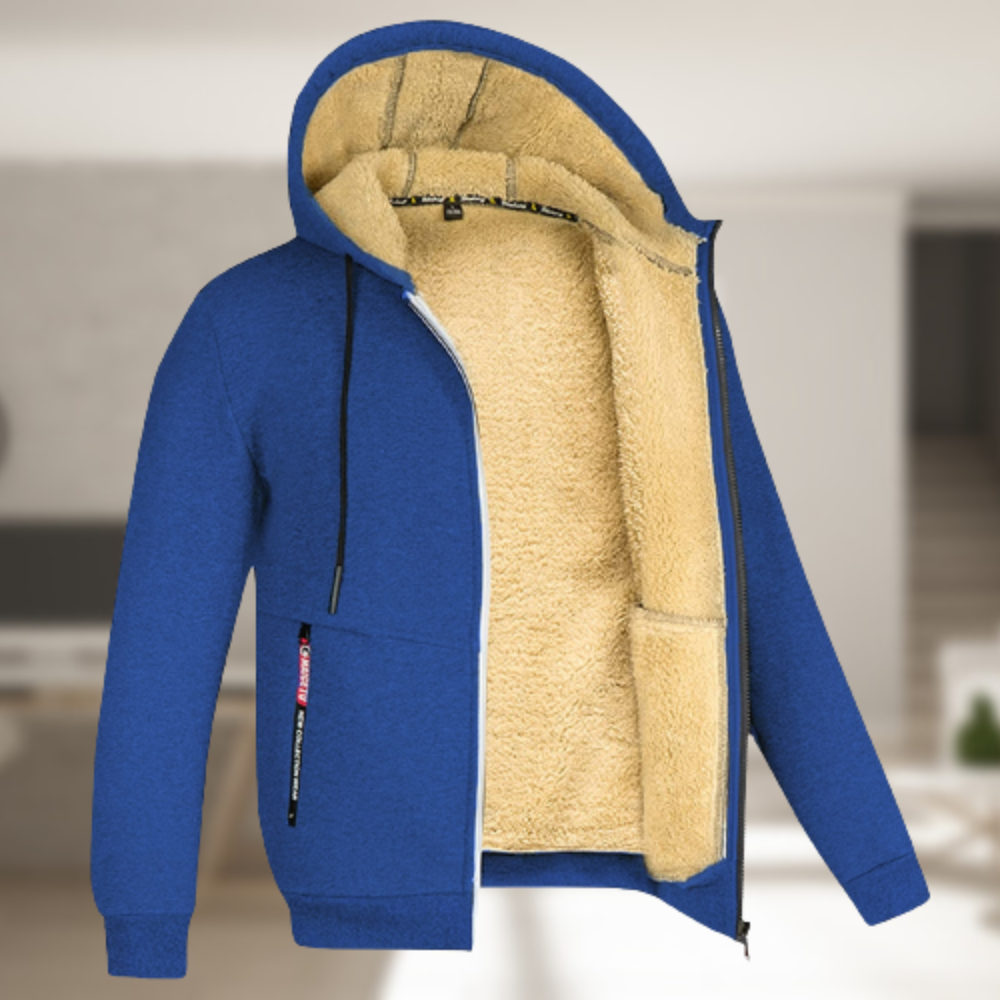 Sadi - Avslappet vinterjakke med hette og fleece for herrer