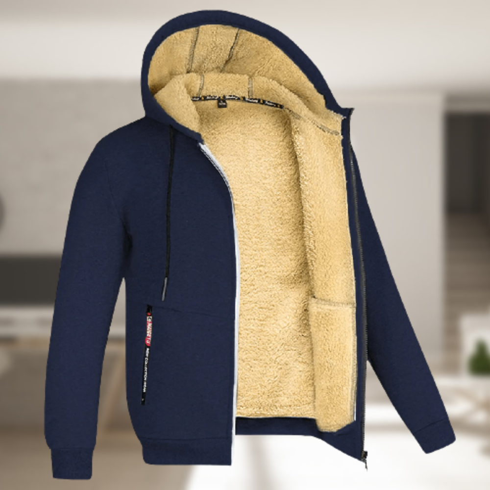 Sadi - Avslappet vinterjakke med hette og fleece for herrer