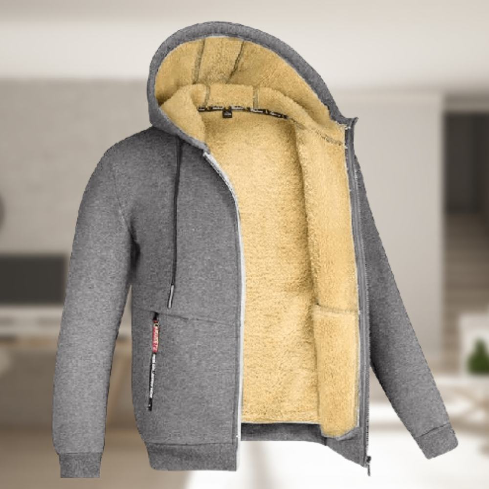 Sadi - Avslappet vinterjakke med hette og fleece for herrer