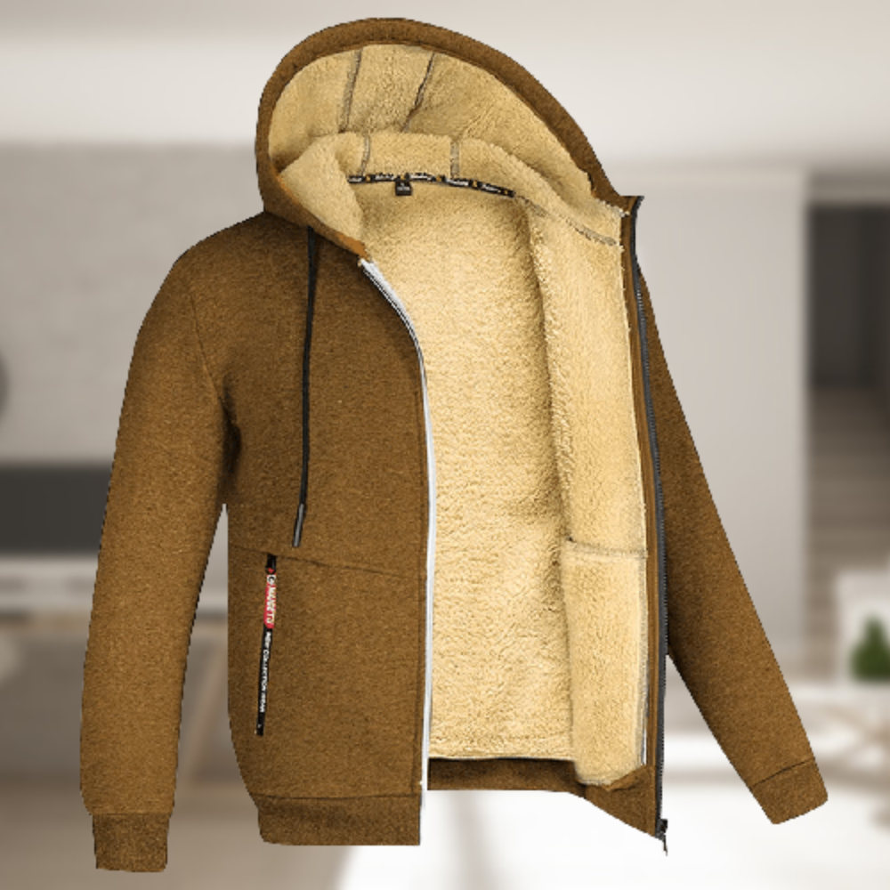 Sadi - Avslappet vinterjakke med hette og fleece for herrer