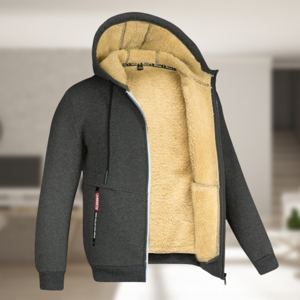 Sadi - Avslappet vinterjakke med hette og fleece for herrer