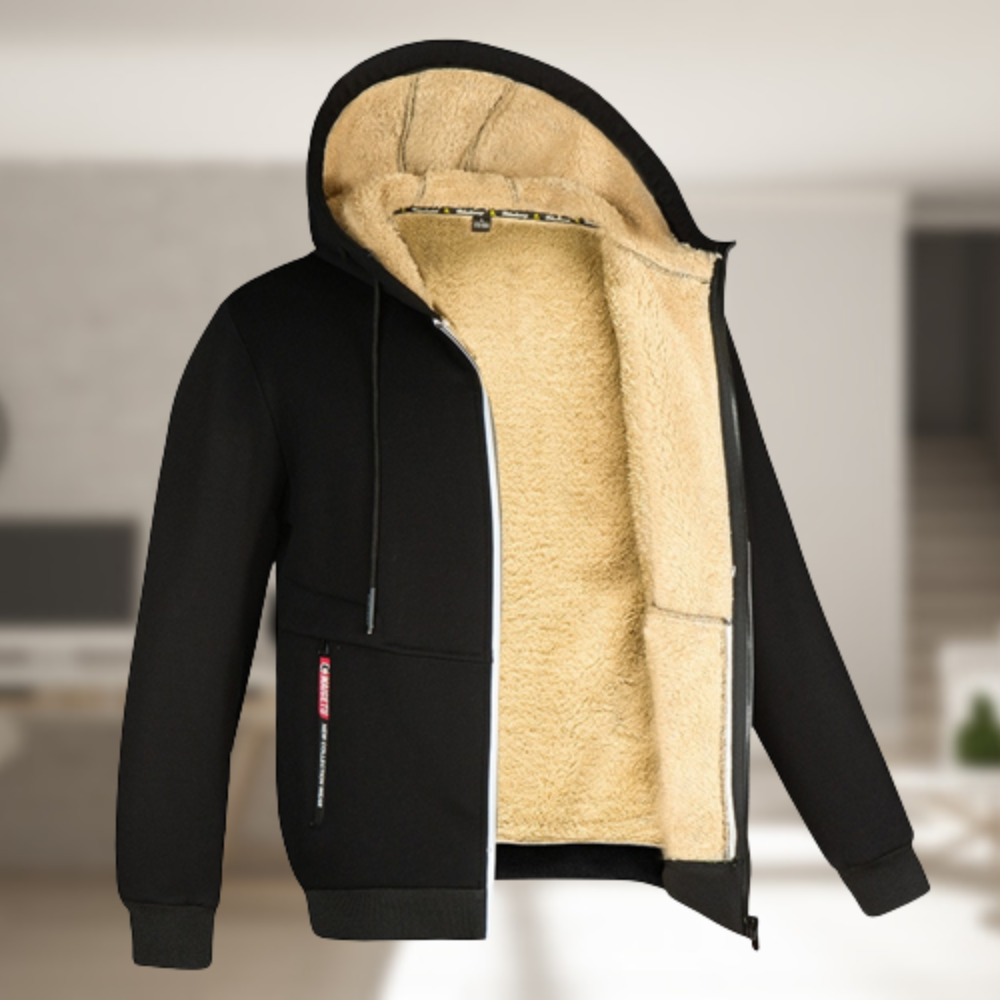Sadi - Avslappet vinterjakke med hette og fleece for herrer