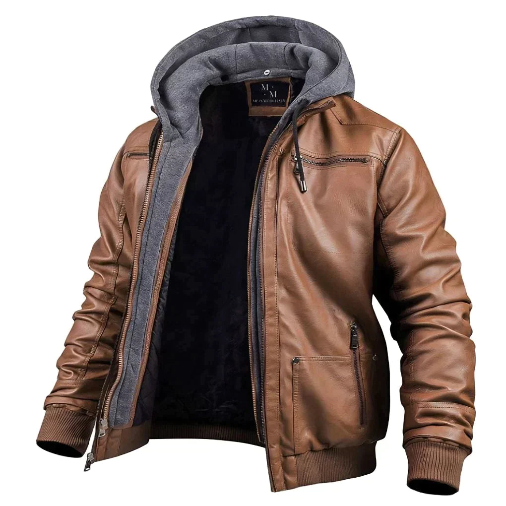 Brayden | Premium skinnjakke med hette