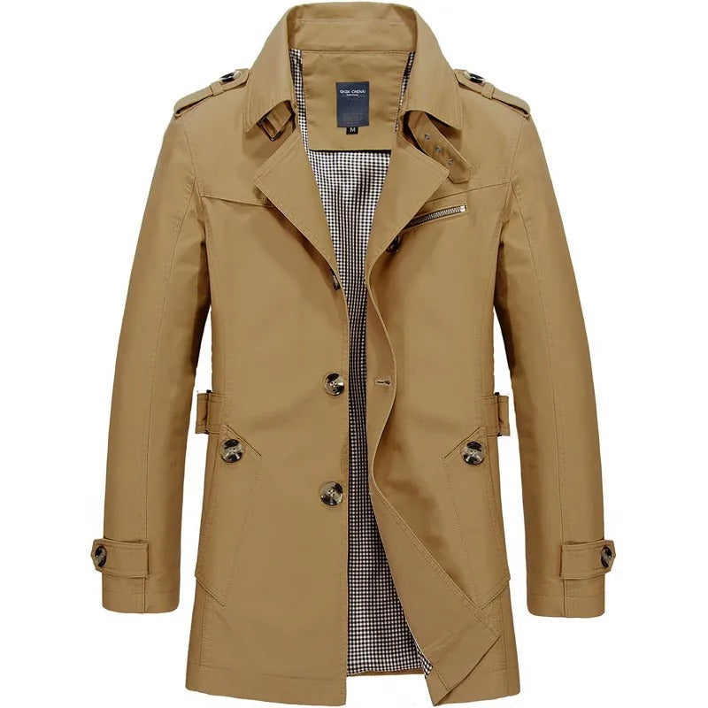 Elegante bomullstrenchcoats for menn
