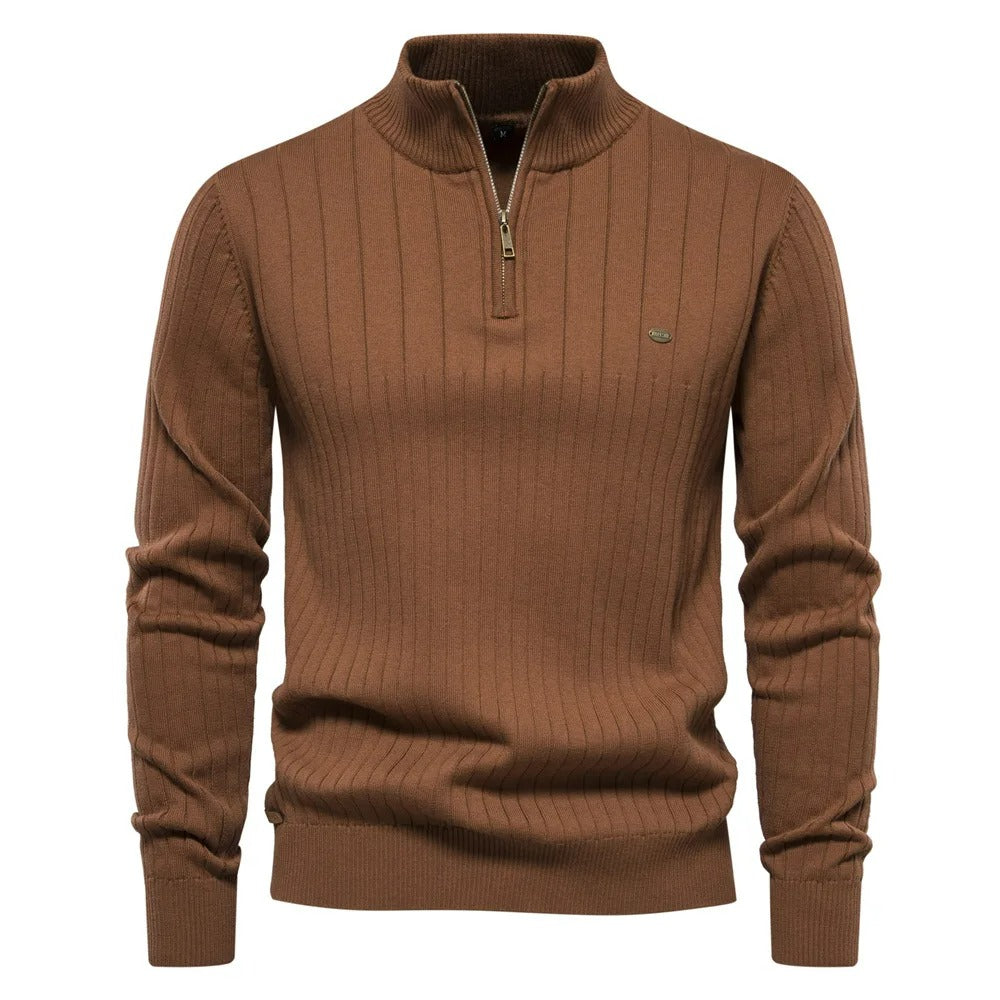 One Colour Half Zip-genser med halv glidelås for menn