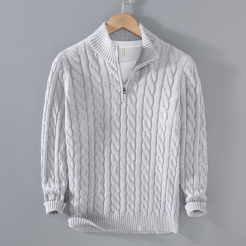 Elegant herregenser med glidelås og polohals