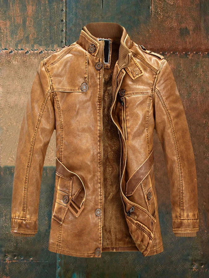 Harold - Casual vintage skinnjakke laget av tykk fleece
