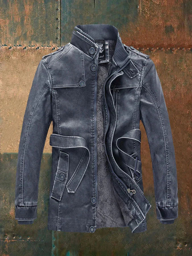 Harold - Casual vintage skinnjakke laget av tykk fleece