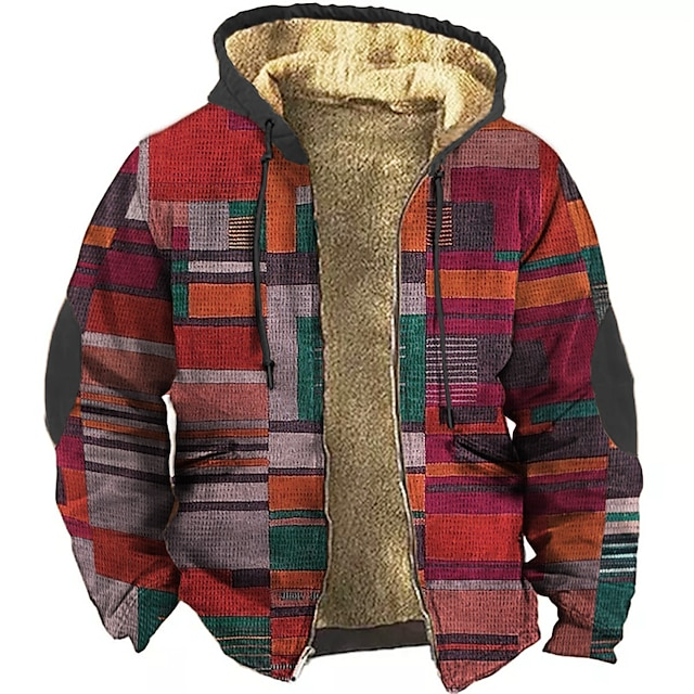 John - VESTE I FARGEBLOKK MED CAPOUCHON