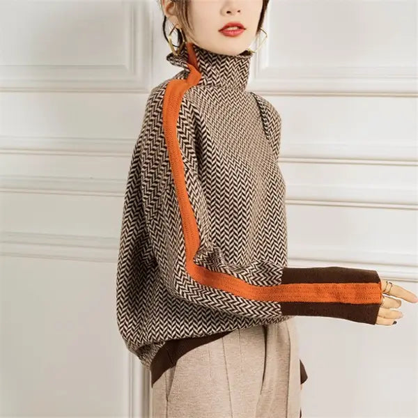 Genevieve | Strikkegenser – Oransje