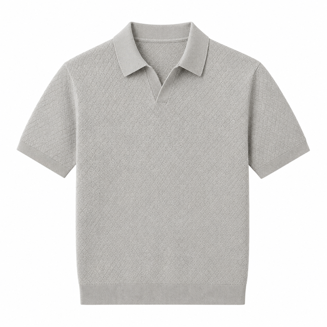 Luksuriøs Strikket Poloskjorte til Herre – Silkemyk Komfort og Elegant Stil