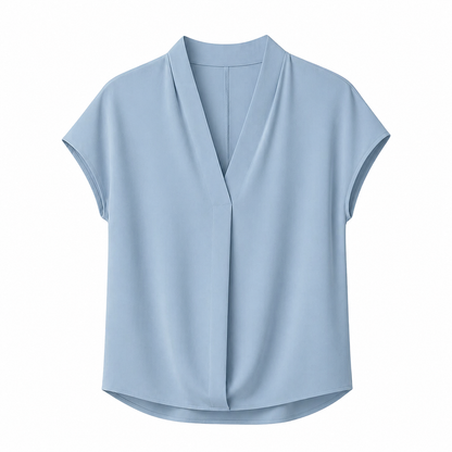 V-hals T-skjorte til Dame – Stretch &amp; Minimalistisk Design