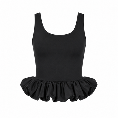 Bomulls Crop Top til Dame – Figurnær Ermeløs Sommertopp