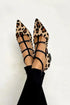 Vivienne | Ballerinahæler med leopardstropper – Khaki