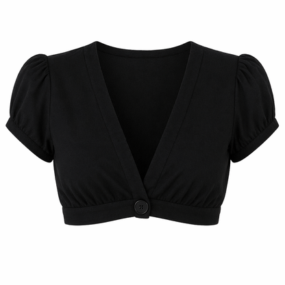 Strikket Crop Topp med V-hals – Y2K Streetwear til Dame