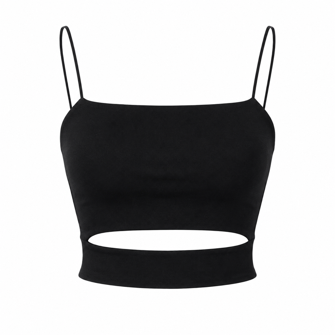 Crop Topp til Dame – Ermeløs Topp med Cut-out Detaljer