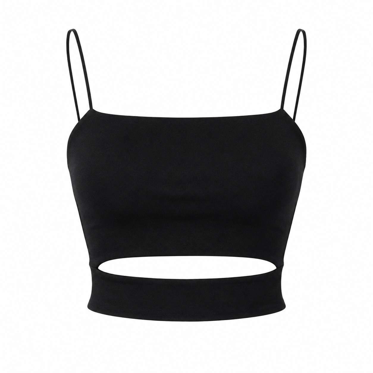 Crop Topp til Dame – Ermeløs Topp med Cut-out Detaljer