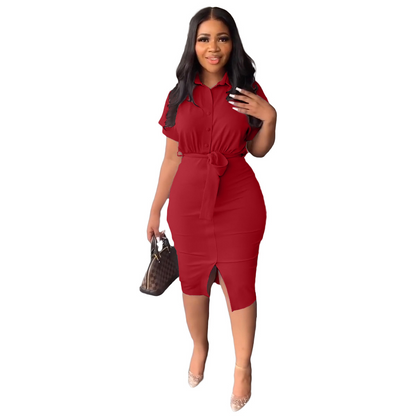 Bodycon-kjole med knappestolpe